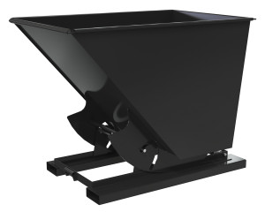 Vestil Steel Medium Duty No Bump and Dump Hopper - 1-1/2 Cubic Yard 4000 lb - Semi Gloss Black