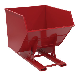 Vestil Steel Heavy Duty No Bump and Dump Hopper - 3-1/2 Cubic Yard 6000 lb - Soda Red