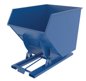 Vestil Steel Heavy Duty Narrow Self Dumping Hopper - 3 Cubic Yard 6000 lb - Blue