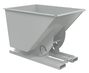 Vestil Steel Medium Duty No Bump and Dump Hopper - 1 Cubic Yard 4000 lb - Machine Gray