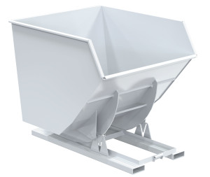 Vestil Steel Heavy Duty No Bump and Dump Hopper - 3-1/2 Cubic Yard 6000 lb - White