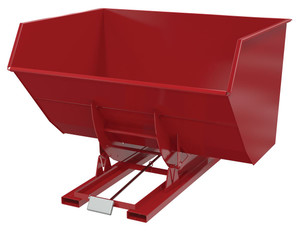 Vestil Steel Heavy Duty Self Dumping Hopper - 5 Cubic Yard 6000 lb - Red