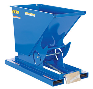 Vestil Steel Light Duty Self Dumping Hopper - 1/4 Cubic Yard 2000 lb - Blue