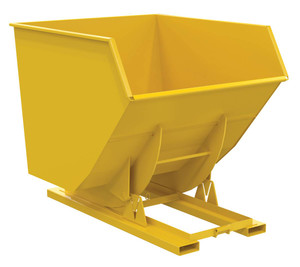 Vestil Steel Heavy Duty No Bump and Dump Hopper - 3-1/2 Cubic Yard 6000 lb - Yellow