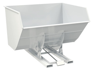 Vestil Steel Heavy Duty Self Dumping Hopper - 5 Cubic Yard 6000 lb - White
