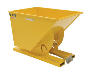 Vestil Steel Heavy Duty Self Dumping Hopper - 1 Cubic Yard 6000 lb - Yellow