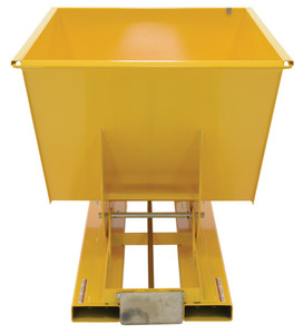 Vestil Steel Heavy Duty Self Dumping Hopper - 1 Cubic Yard 6000 lb - Yellow