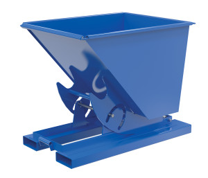 Vestil Steel Medium Duty No Bump and Dump Hopper - 1/2 Cubic Yard 4000 lb - Blue