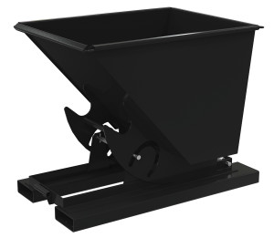 Vestil Steel Medium Duty No Bump and Dump Hopper - 1/2 Cubic Yard 4000 lb - Semi Gloss Black