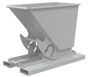 Vestil Steel Light Duty No Bump and Dump Hopper - 1/3 Cubic Yard 2000 lb - Machine Gray