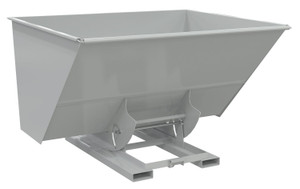 Vestil Steel Medium Duty No Bump and Dump Hopper - 3 Cubic Yard 4000 lb - Machine Gray