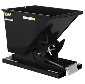 Vestil Steel Heavy Duty Self Dumping Hopper - 1/2 Cubic Yard 6000 lb - Semi Gloss Black