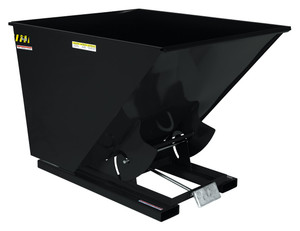 Vestil Steel Heavy Duty Self Dumping Hopper - 2 Cubic Yard 6000 lb - Semi Gloss Black