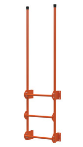 Vestil Steel Walk Through Dock Ladder - 3 Step 300 lb - Orange