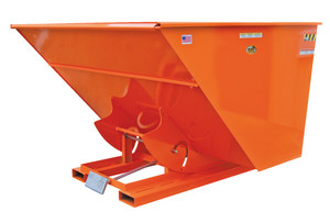 Vestil Steel Light Duty Self Dumping Hopper - 1/2 Cubic Yard 2000 lb - Orange