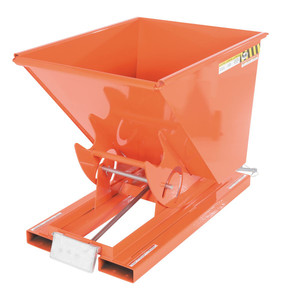 Vestil Steel Light Duty Self Dumping Hopper - 1/2 Cubic Yard 2000 lb - Orange