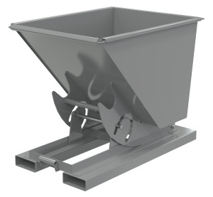 Vestil Steel Medium Duty No Bump and Dump Hopper - 1/2 Cubic Yard 4000 lb - Battleship Gray