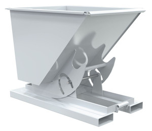 Vestil Steel Heavy Duty No Bump and Dump Hopper - 1/2 Cubic Yard 6000 lb - White