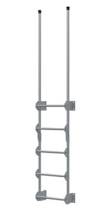Vestil Steel Walk Through Dock Ladder - 5 Step 300 lb - Silver
