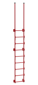 Vestil Steel Walk Through Dock Ladder - 9 Step 300 lb - Red