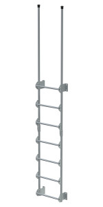 Vestil Steel Walk Through Dock Ladder - 7 Step 300 lb - Silver