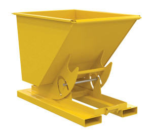 Vestil Steel Heavy Duty No Bump and Dump Hopper - 1/2 Cubic Yard 6000 lb - Yellow