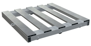 Vestil Aluminum Pallet Dolly with Pallet Top - 48 In. x 48 In. 4000 lb - Silver