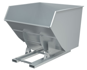 Vestil Steel Heavy Duty No Bump and Dump Hopper - 4 Cubic Yard 6000 lb - Silver