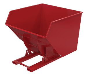Vestil Steel Heavy Duty No Bump and Dump Hopper - 4 Cubic Yard 6000 lb - Soda Red