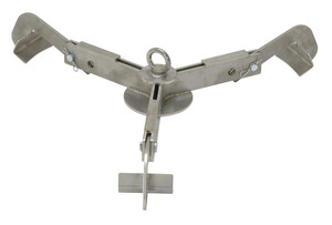 Vestil Stainless Steel Drum Lifter - 24-1/4 In. x 24-1/4 In. x 6 In. 1000 lb - Silver