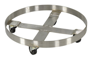 Vestil Stainless Steel Mobile Drum Dolly - 24 In. x 24 In. x 6 In. 800 lb - Silver