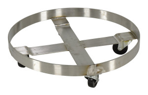 Vestil Stainless Steel Mobile Drum Dolly - 24 In. x 24 In. x 6 In. 800 lb - Silver