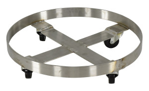 Vestil Stainless Steel Mobile Drum Dolly - 24 In. x 24 In. x 6 In. 800 lb - Silver