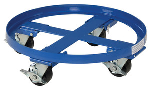 Vestil Steel Heavy Duty Mobile Drum Dolly - 24-1/2 In. x 24-1/2 In. x 7-1/8 In. 2000 lb - Blue