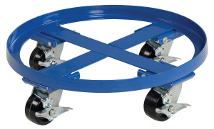 Vestil Steel Heavy Duty Mobile Drum Dolly - 24-1/2 In. x 24-1/2 In. x 7-1/8 In. 2000 lb - Blue