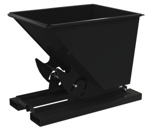 Vestil Steel Light Duty No Bump and Dump Hopper - 1/2 Cubic Yard 2000 lb - Semi Gloss Black