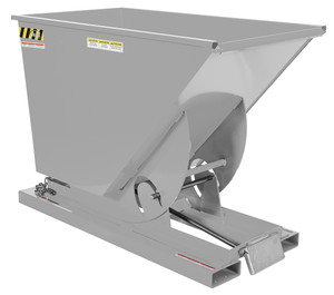 Vestil Steel Heavy Duty Self Dumping Hopper - 3/4 Cubic Yard 6000 lb - Silver Lining