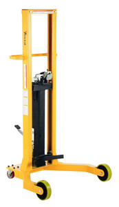 Vestil Steel Portable Drum Jack Accepts - 55 Gallon Steel and Fiber Drums 500 lb - Yellow