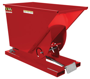 Vestil Steel Heavy Duty Self Dumping Hopper - 3/4 Cubic Yard 6000 lb - Red