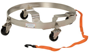 Vestil Stainless Steel Multipurpose Drum Dolly - 26 In. x 226 In. x 6-1/2 In. 900 lb - Silver