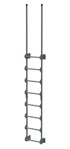 Vestil Steel Walk Through Dock Ladder - 8 Step 300 lb - Gray Semi Gloss