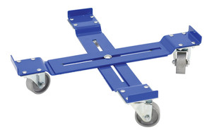 Vestil Steel Mobile Drum Dolly-Adjustable with Cast Steel Wheels - 25-7/8 In. x 25-7/8 In. x 5-1/16 In. 1200 lb - Blue