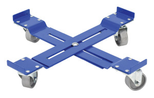 Vestil Steel Mobile Drum Dolly-Adjustable with Cast Steel Wheels - 25-7/8 In. x 25-7/8 In. x 5-1/16 In. 1200 lb - Blue
