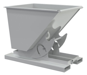 Vestil Steel Light Duty No Bump and Dump Hopper - 1/2 Cubic Yard 2000 lb - Machine Gray