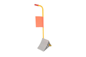 Vestil Aluminum Wheel Chock with Handle and Flag - Yellow