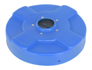 Vestil Low-Density Polyethylene Drum Recycling Lid with Flaps - 30 Gallon - Blue