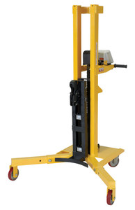 Vestil Steel Portable Ergonomic Drum Truck with Scale - 38-5/8 In. x 35 In. x 64 In. 900 lb - Yellow