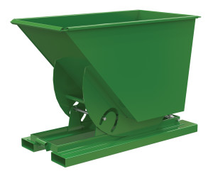 Vestil Steel Medium Duty No Bump and Dump Hopper - 3/4 Cubic Yard 4000 lb - Tractor Green