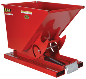 Vestil Steel Medium Duty Self Dumping Hopper - 1/2 Cubic Yard 4000 lb - Soda Red