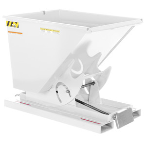 Vestil Steel Light Duty Self Dumping Hopper - 1/2 Cubic Yard 2000 lb - White